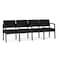 Lesro Lenox Steel 4 Seater with Center Arms, Black/Onyx Seat, Black/Onyx Back, 85.5 W 24.5 L 32 H LS4103 - alternate 1